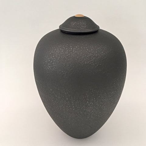 Black Textured Jar